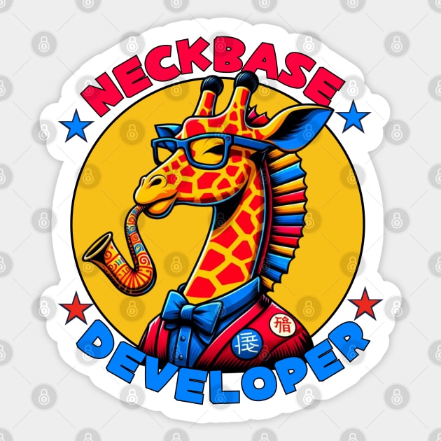 Giraffe programmer Sticker by Japanese Fever